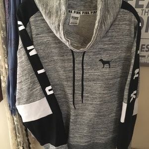 Pink brand funnel neck pullover sweater